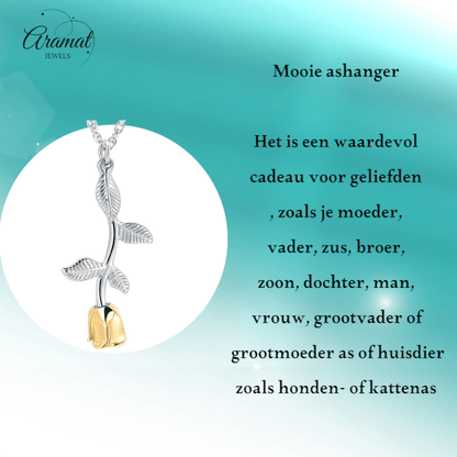 Bicolor RVS Ashanger Roos 45x23mm - hang1467 - IJD10034 - Gedenkhangers kopen# - 45mm - alles - ashangers