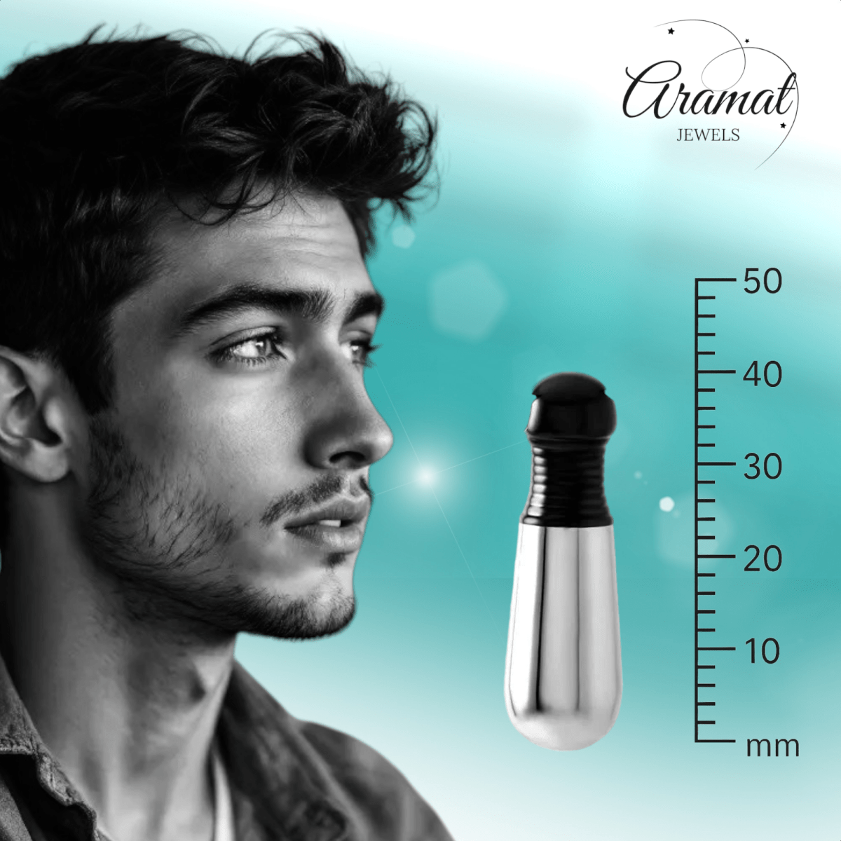 Bicolor stalen ashanger buis – zwart & zilver 38mm - Aramat Jewels - Gedenkhangers - cadeautip