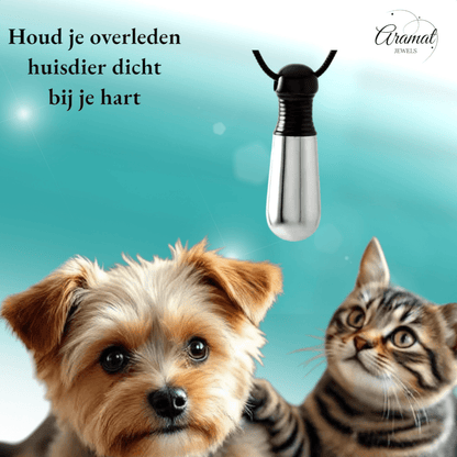 Bicolor stalen ashanger buis – zwart & zilver 38mm - Aramat Jewels - Gedenkhangers - cadeautip