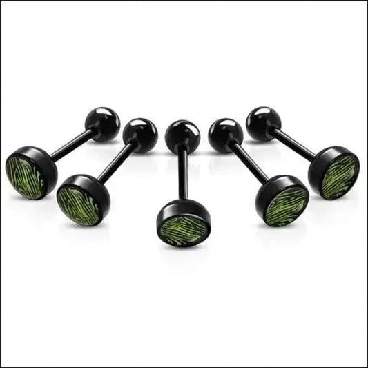 Bioplast Tongpiercing met Dierenhuid Motief -tong226-inb492-Tongpiercings kopen#-1.6mm-16mm-6mm