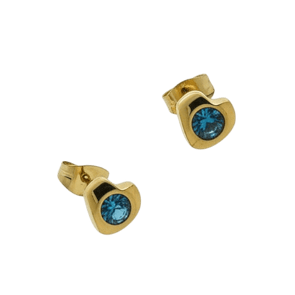 Blauwe Zirkonia Hartjes Oorbellen - Aramat Jewels - Oorbellen - cadeautip
