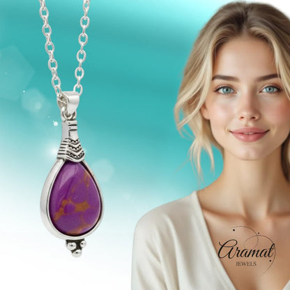 Bohemien Ketting met Druppelvormige Hanger - Aramat Jewels - Halskettingen - cadeautip