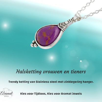 Bohemien Ketting met Druppelvormige Hanger - Aramat Jewels - Halskettingen - cadeautip
