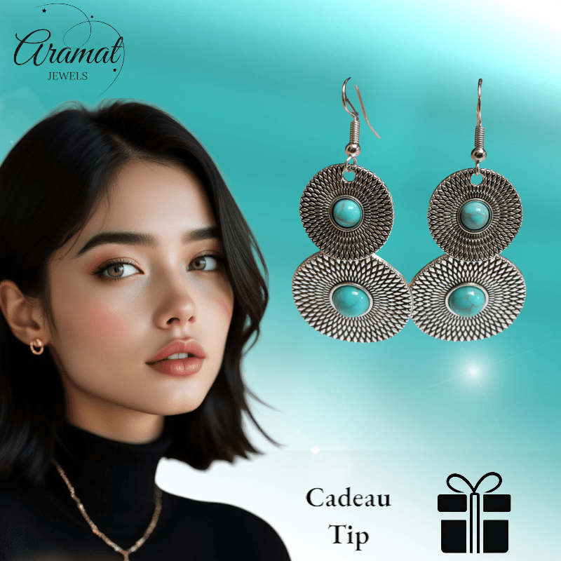 Bohemien Oorhangers met Dubbele Cirkels - oor6029 - Oorhangers kopen# - 65mm - alles - bali