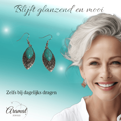 Bohemien Oorhangers met Ovale Hanger - oor6025 - Oorhangers kopen# - 55mm - alles - bali