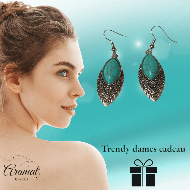 Bohemien Oorhangers met Ovale Hanger - oor6025 - Oorhangers kopen# - 55mm - alles - bali