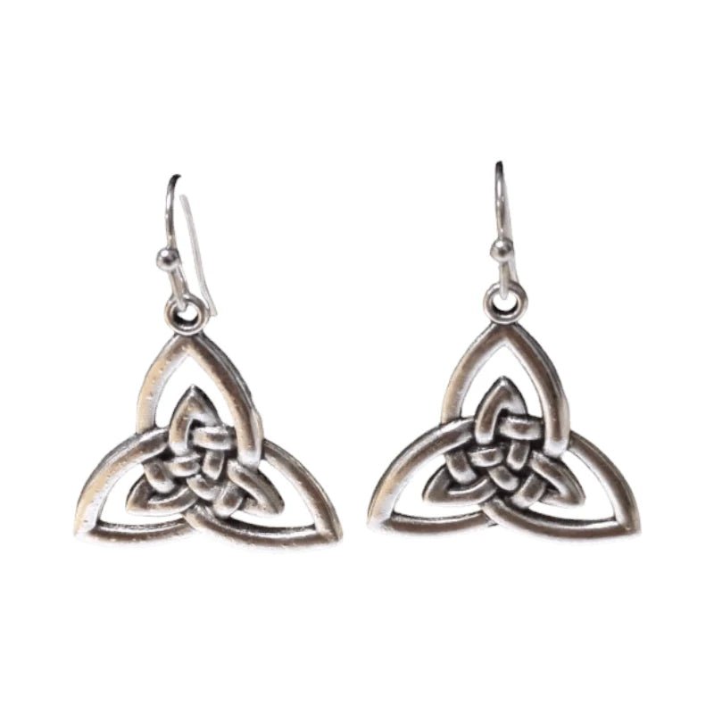 Boho Druppel Oorhangers met Keltisch Triquetra - oor6058 - Oorhangers kopen# - 35mm - alles - bali