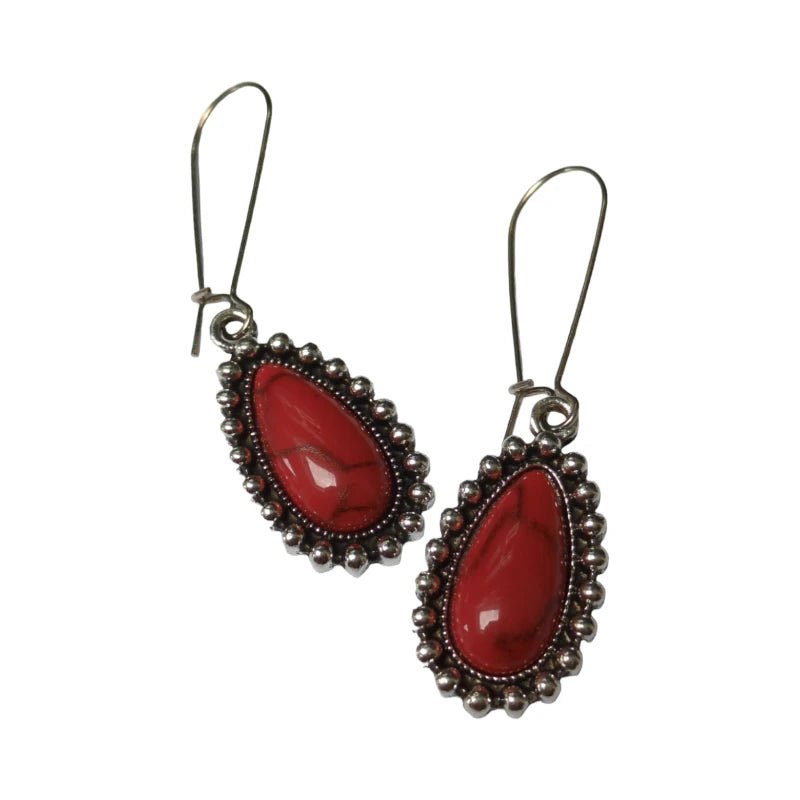 Boho Druppel Oorhangers met Steen - oor6049 - Oorhangers kopen# - 55mm - alles - bali