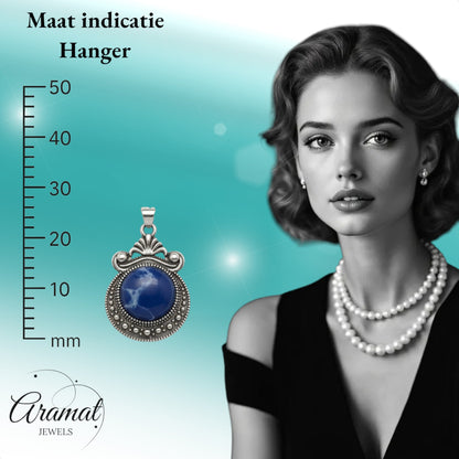 Boho halsketting met blauwe steen - Aramat Jewels - Halskettingen - cadeautip