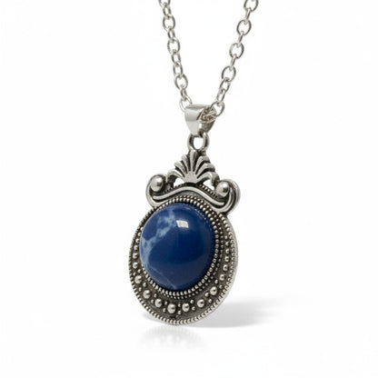 Boho halsketting met blauwe steen - Aramat Jewels - Halskettingen - cadeautip
