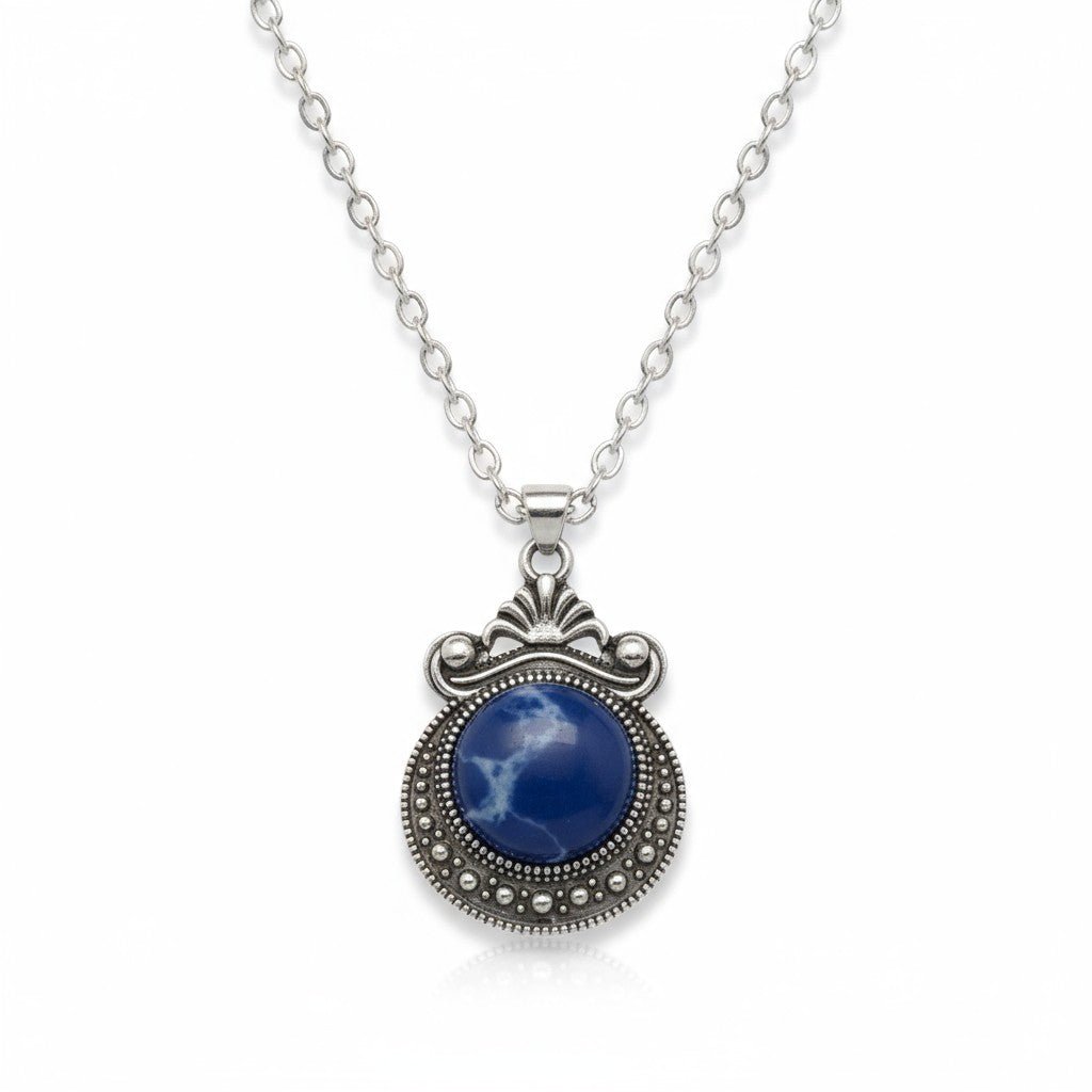 Boho halsketting met blauwe steen - Aramat Jewels - Halskettingen - cadeautip