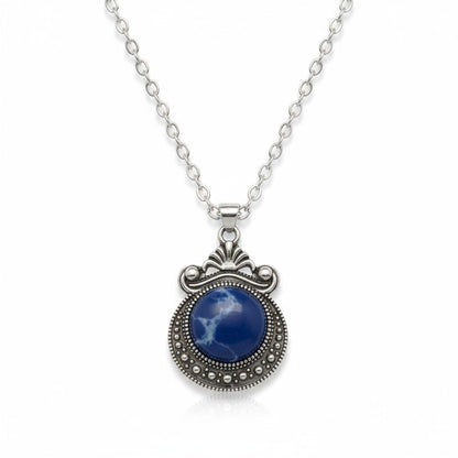 Boho halsketting met blauwe steen - Aramat Jewels - Halskettingen - cadeautip