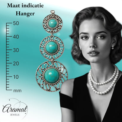 Boho Halsketting met Gemarmerde Turquoise Stenen - Aramat Jewels - Halskettingen - cadeautip