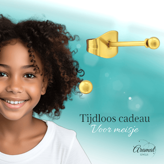Bolletjes oorbellen – Goudkleur – 2mm - oor2721 - XE5558 - Oorbellen kopen# - 2mm - alles - bolletjes