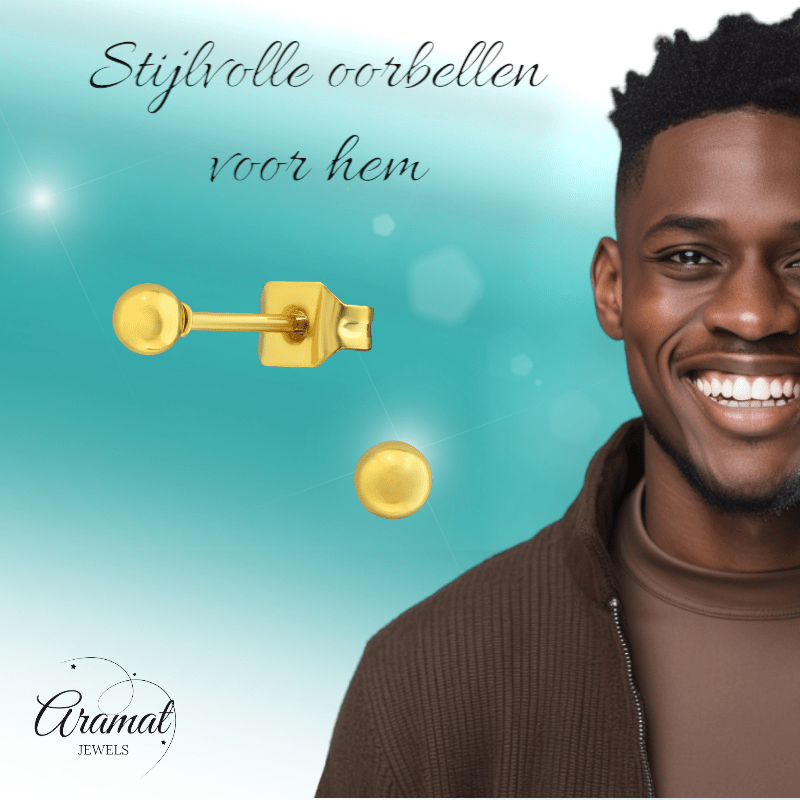 Bolletjes oorbellen – Goudkleur – 3mm - oor2719 - XE5558 - Oorbellen kopen# - 3mm - alles - bolletjes