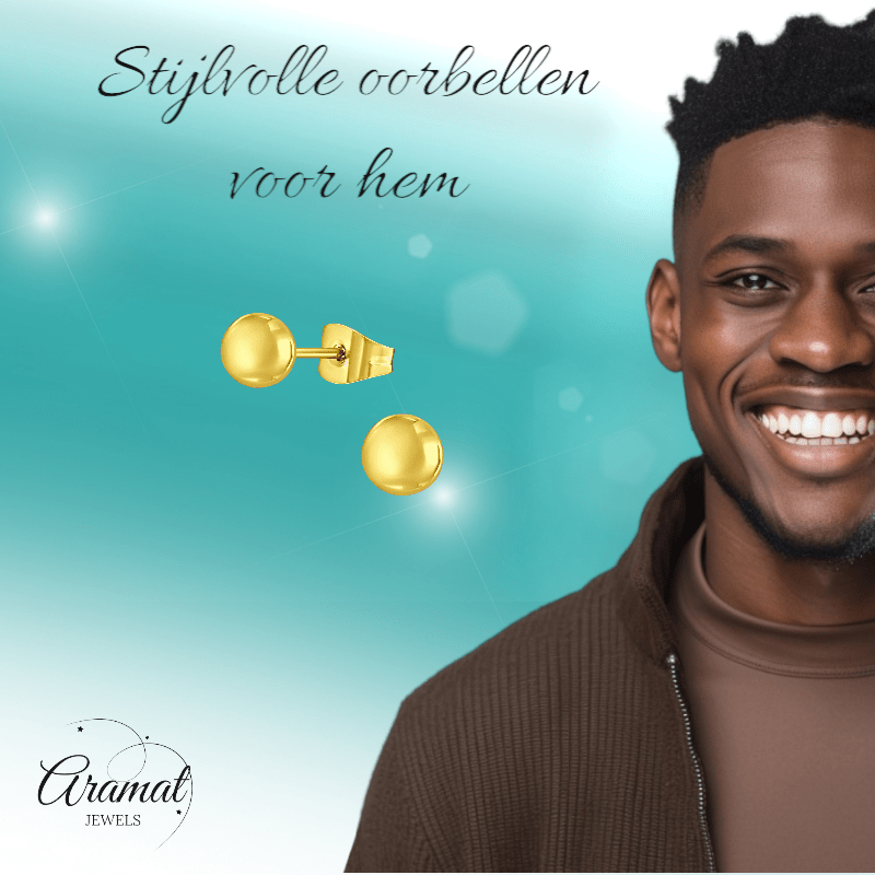 Bolletjes oorbellen – Goudkleur – 5mm - oor2191 - XE5558 - Oorbellen kopen# - 5mm - alles - bolletjes