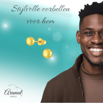 Bolletjes oorbellen – Goudkleur – 5mm - oor2191 - XE5558 - Oorbellen kopen# - 5mm - alles - bolletjes