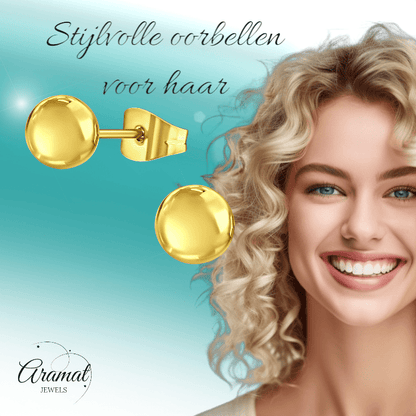 Bolletjes oorbellen – Goudkleur – 6mm - oor2720 - 14136 - Oorbellen kopen# - 6mm - alles - bolletjes