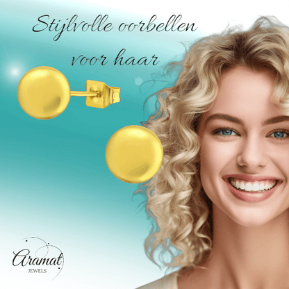 Bolletjes oorbellen – Goudkleur – 7mm - oor3485 - 14137 - Oorbellen kopen# - 7mm - alles - bolletjes