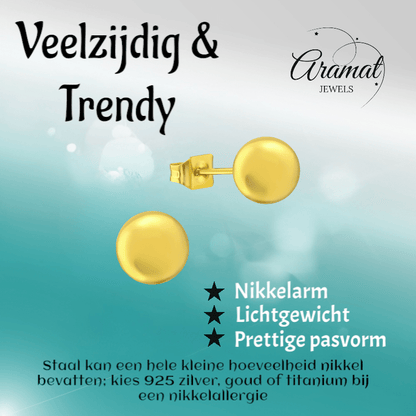 Bolletjes oorbellen – Goudkleur – 7mm - oor3485 - 14137 - Oorbellen kopen# - 7mm - alles - bolletjes