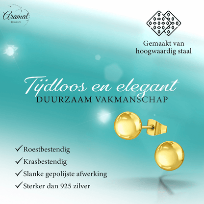 Bolletjes oorbellen – Goudkleur – 8mm - oor2725 - 14138 - Oorbellen kopen# - 8mm - alles - bolletjes