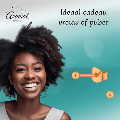 Bolletjes oorbellen – rosékleur – 3mm - oor3777 - Oorbellen kopen# - 3mm - alles - bolletjes