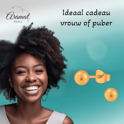 Bolletjes oorbellen – rosékleur – 4mm - oor2746 - XE70084 - Oorbellen kopen# - 4mm - alles - bolletjes