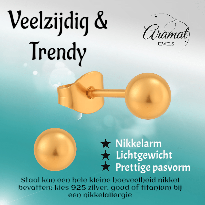 Bolletjes oorbellen – rosékleur – 4mm - oor2746 - XE70084 - Oorbellen kopen# - 4mm - alles - bolletjes