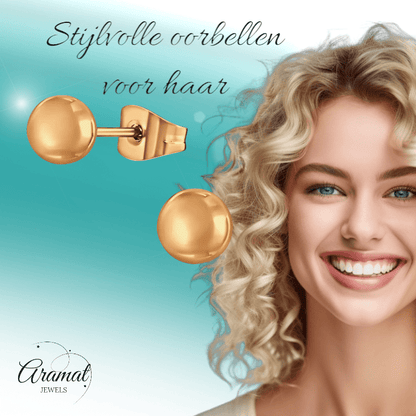 Bolletjes oorbellen – rosékleur – 6mm - oor3778 - Oorbellen kopen# - 6mm - alles - bolletjes