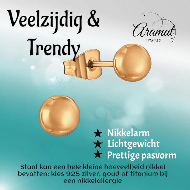 Bolletjes oorbellen – rosékleur – 7mm - oor3779 - Oorbellen kopen# - 7mm - alles - bolletjes