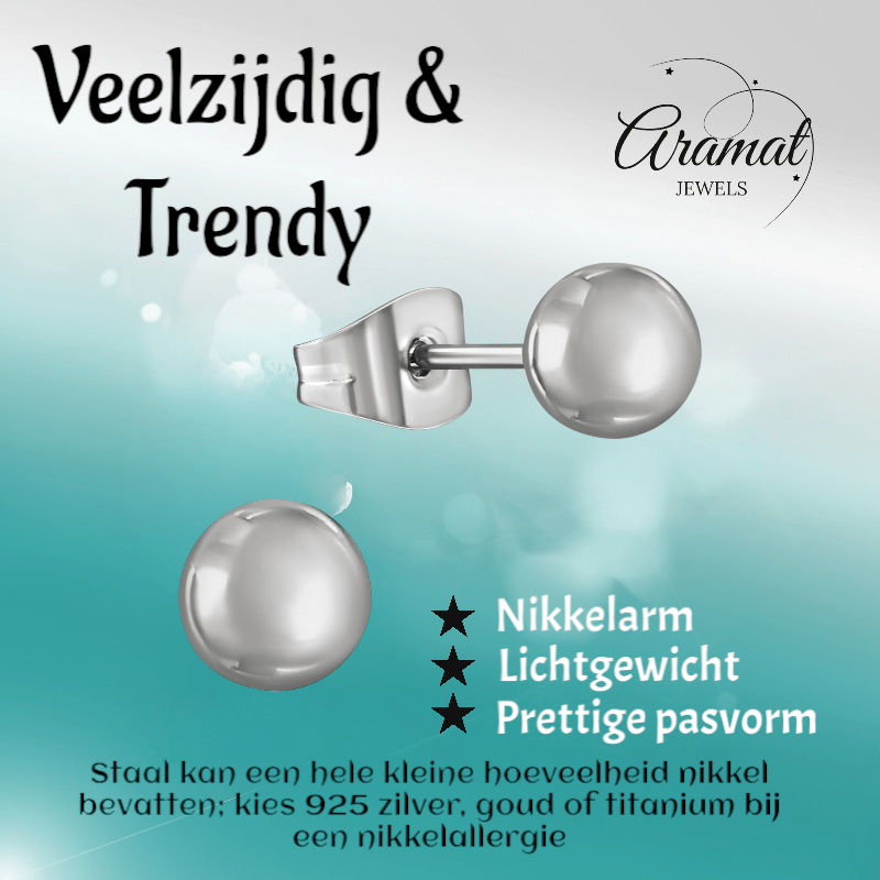 Bolletjes oorbellen – zilverkleur – 4mm - oor1377 - XE54559 - Oorbellen kopen# - 4mm - alles - bolletjes