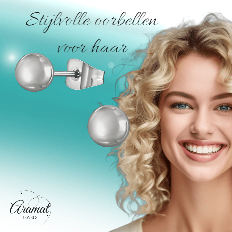 Bolletjes oorbellen – zilverkleur – 5mm - oor1375 - XE54559 - Oorbellen kopen# - 5mm - alles - bolletjes