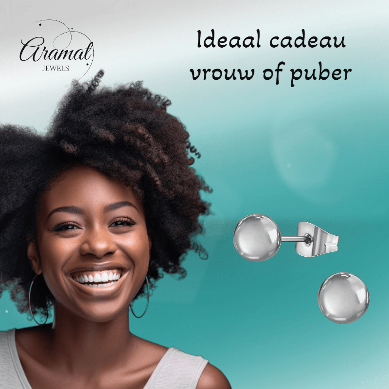 Bolletjes oorbellen – zilverkleur – 6mm - oor2745 - XE2224 - Oorbellen kopen# - 6mm - alles - bolletjes