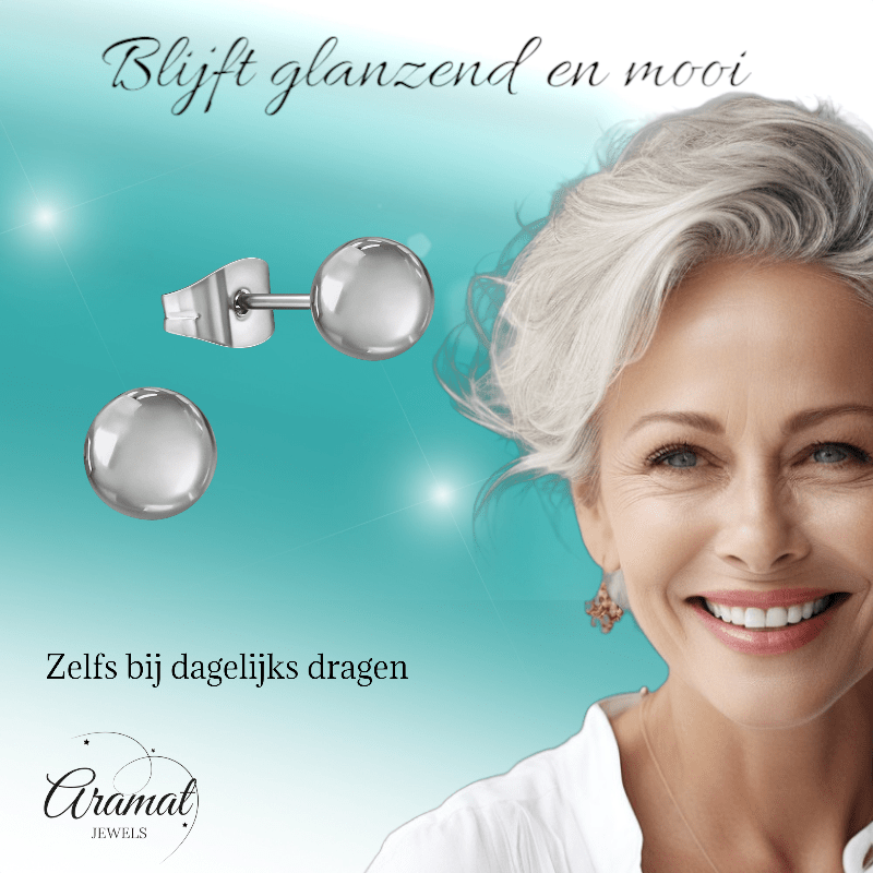 Bolletjes oorbellen – zilverkleur – 6mm - oor2745 - XE2224 - Oorbellen kopen# - 6mm - alles - bolletjes