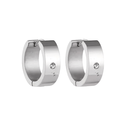 Brede Huggie Oorringen 20x7mm Zilverkleur - Aramat Jewels - Oorringen - cadeautip