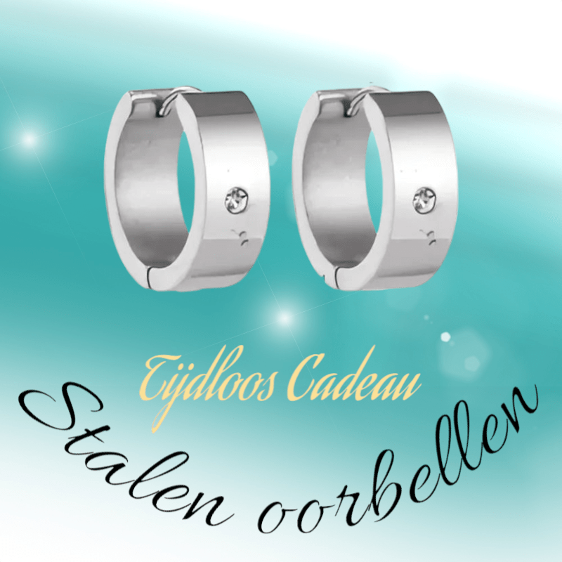 Brede Huggie Oorringen 20x7mm Zilverkleur - Aramat Jewels - Oorringen - cadeautip