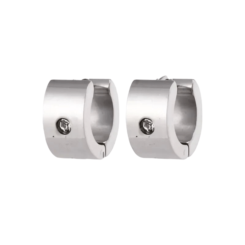 Brede Huggie Oorringen met Kristal 13x7mm - Aramat Jewels - Oorringen - cadeautip