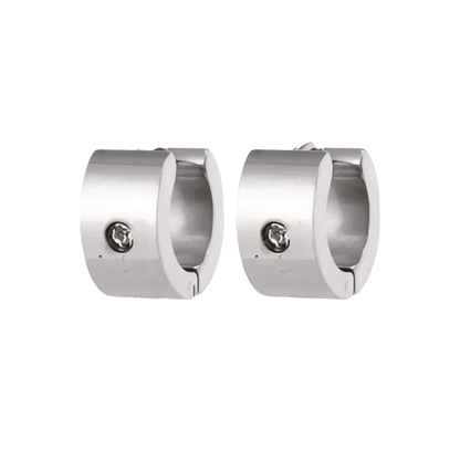 Brede Huggie Oorringen met Kristal 13x7mm - Aramat Jewels - Oorringen - cadeautip