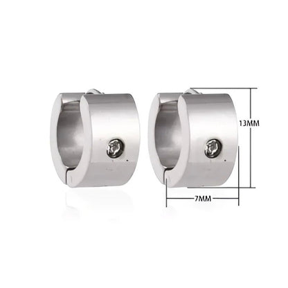 Brede Huggie Oorringen met Kristal 13x7mm - Aramat Jewels - Oorringen - cadeautip