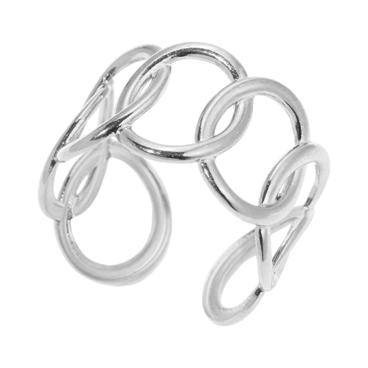 Brede One Size Ring RVS met Ovale Schakels (13 mm) - Aramat Jewels - Ringen - cadeautip
