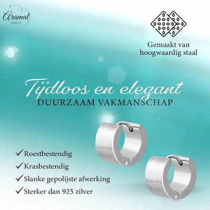 Brede Stalen Oorringen zilverkleurig RVS - oor2618 - eeh076 - Oorringen kopen# - 7mm - alles