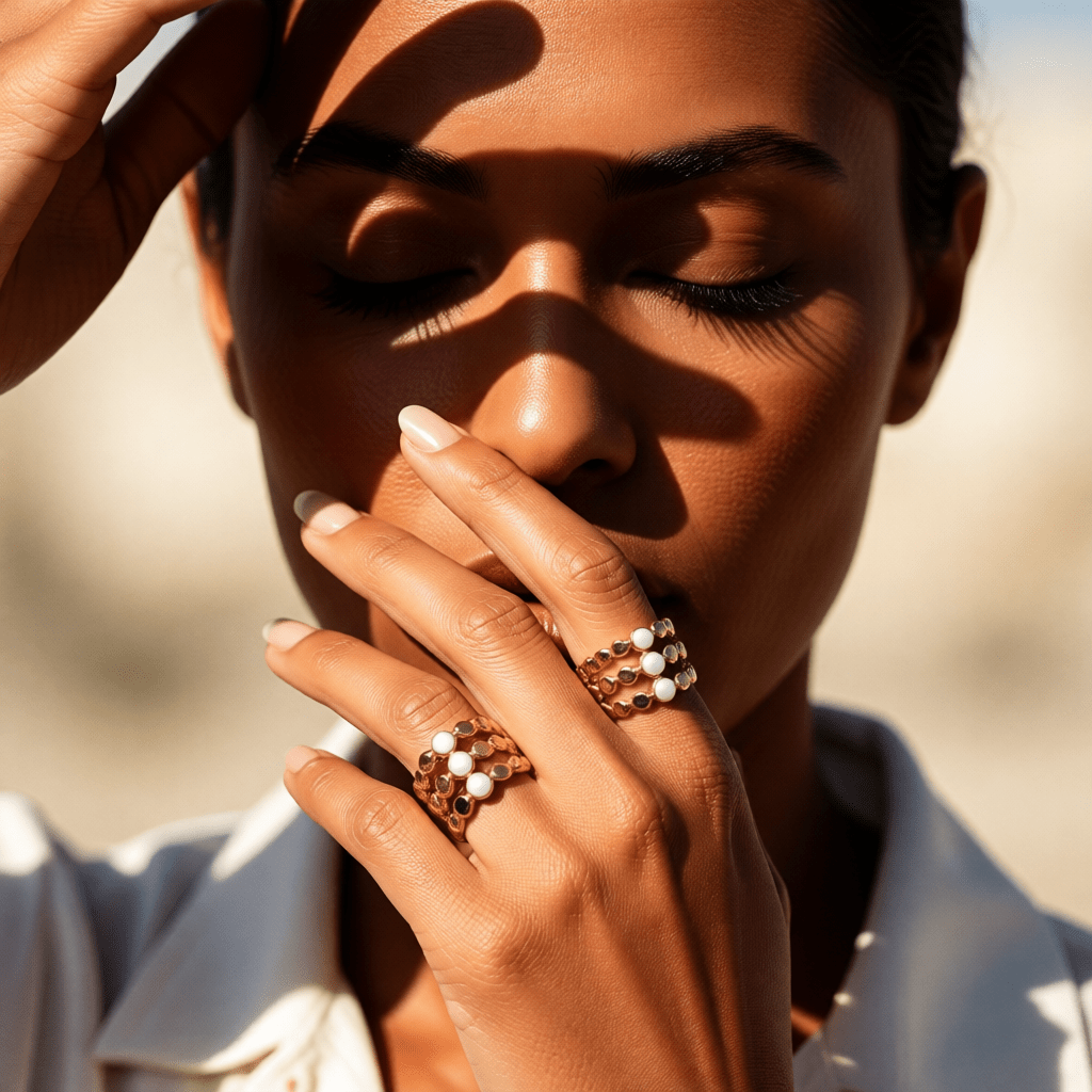 Brede Verstelbare Ring met 3 Emaille Cirkels - Goudkleurig RVS - Aramat Jewels - Ringen - cadeautip