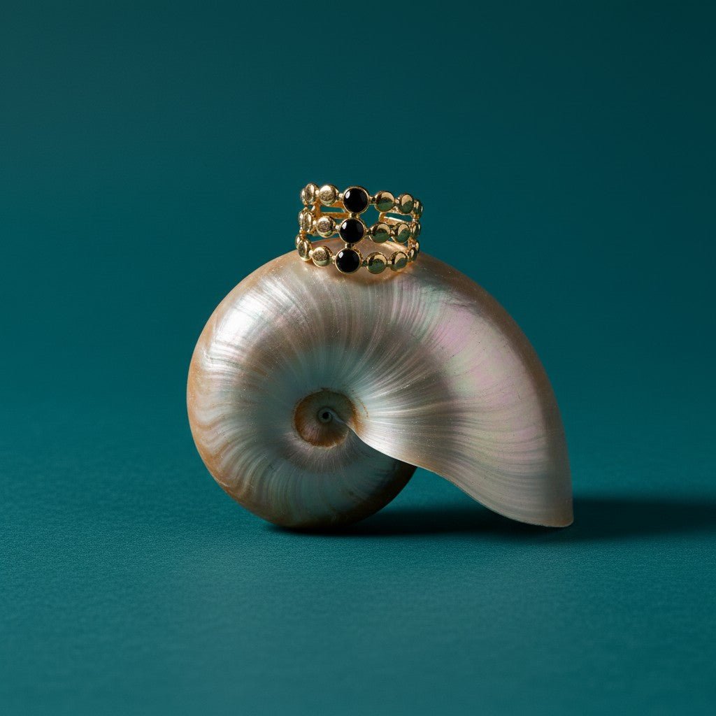 Brede Verstelbare Ring met 3 Emaille Cirkels - Goudkleurig RVS - Aramat Jewels - Ringen - cadeautip