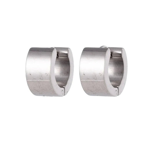 Brede Zilverkleurige Rvs huggies - oor5877 - se20002 - Oorringen kopen