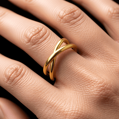 Damesring Verstelbaar – Open Gekruisde Ring – One Size - Aramat Jewels - Ringen - cadeautip