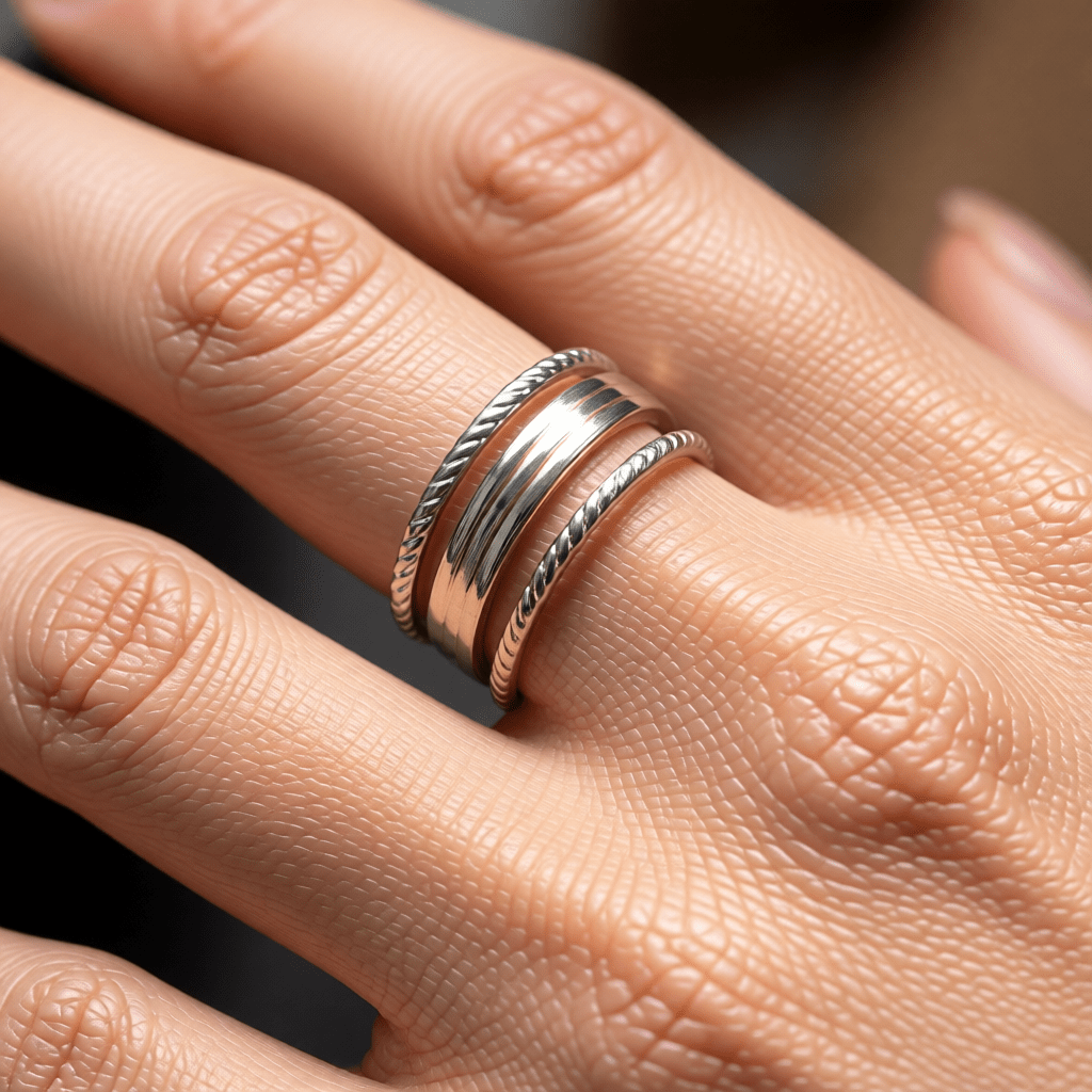 Damesring Verstelbaar - Open Ring Mode Streep - One Size - Aramat Jewels - Ringen - cadeautip