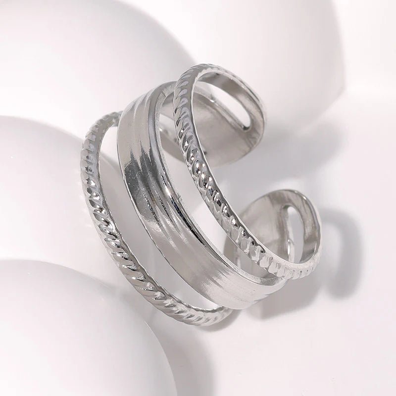 Damesring Verstelbaar - Open Ring Mode Streep - One Size - ring305 - 161388 - Ringen kopen