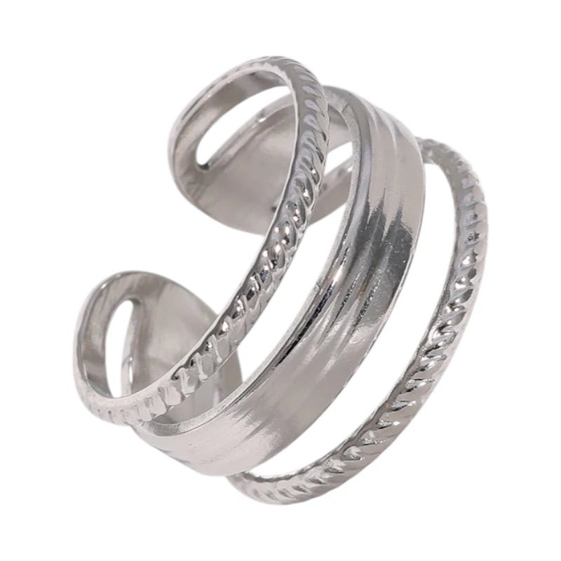 Damesring Verstelbaar - Open Ring Mode Streep - One Size - ring305 - 161388 - Ringen kopen