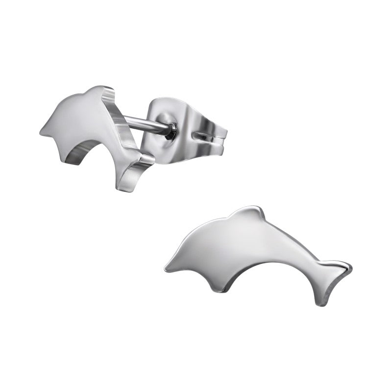 Dolfijn Oorbellen Zilverkleurig RVS – 11x6mm – Uniseks Dierenoorstekers - oor3042 - 1267 - Oorbellen kopen# - 11mm - alles - cadeau