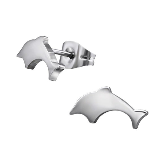 Dolfijn Oorbellen Zilverkleurig RVS – 11x6mm – Uniseks Dierenoorstekers - oor3042 - 1267 - Oorbellen kopen# - 11mm - alles - cadeau
